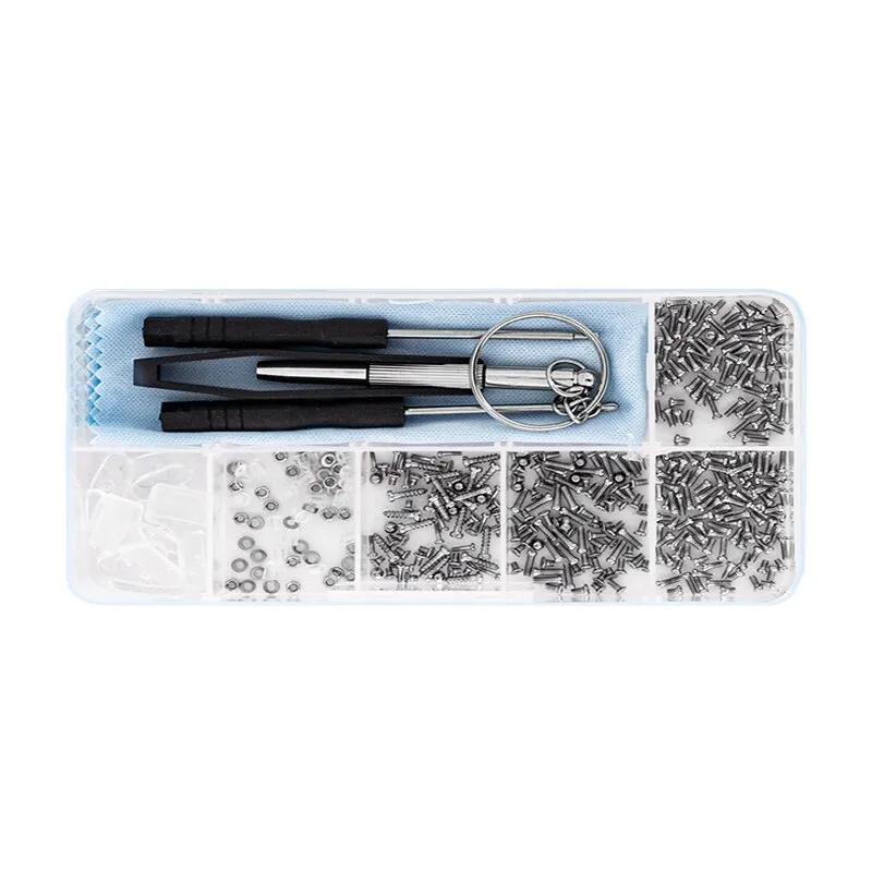 Набор для ремонта очков с винтами и инструментами 500 шт. в пластиковом кейсе Прозрачный (13079868)