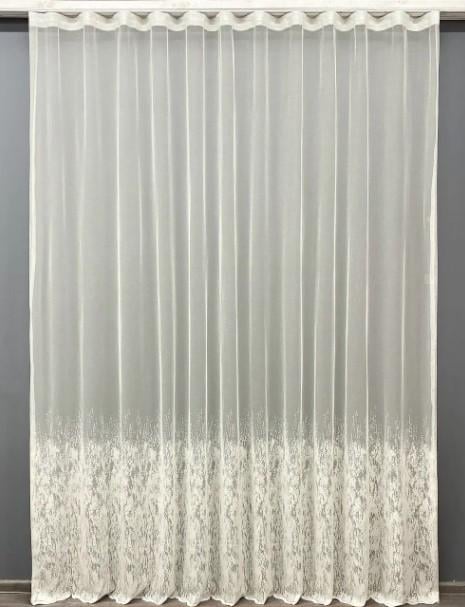 Тюль жаккард в спальню/гостиную Мрамор Al-1 Белый (1446т)