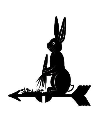 Флюгер на крышу металлический Заец Черный
