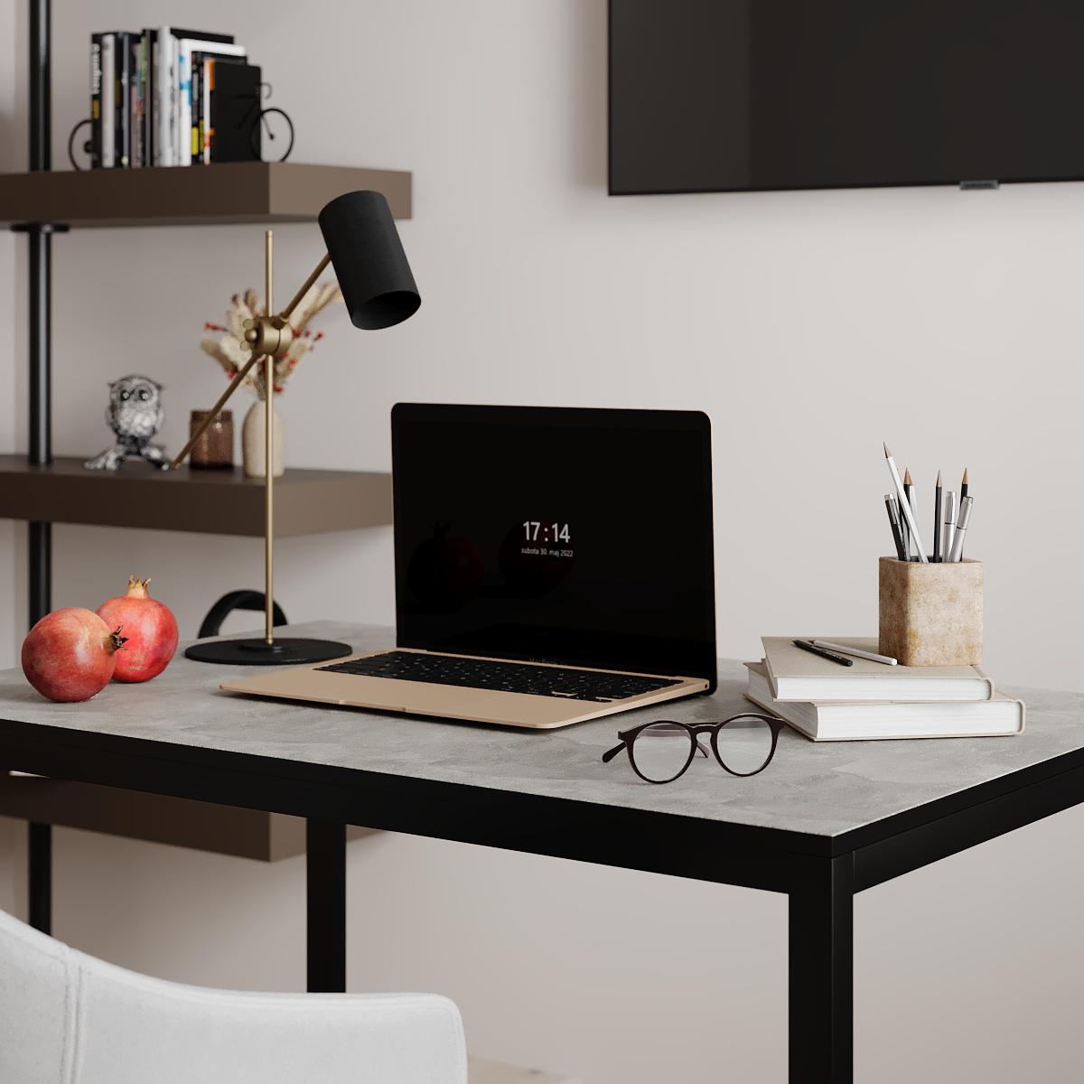 Стол письменный Brevity Loft mid 900х750х670 мм Ателье светлый/Черный металл (GATB02040000030) - фото 2 Стол письменный Brevity Loft mid 900х750х670 мм Ателье светлый/Черный металл (GATB02040000030) - фото 2