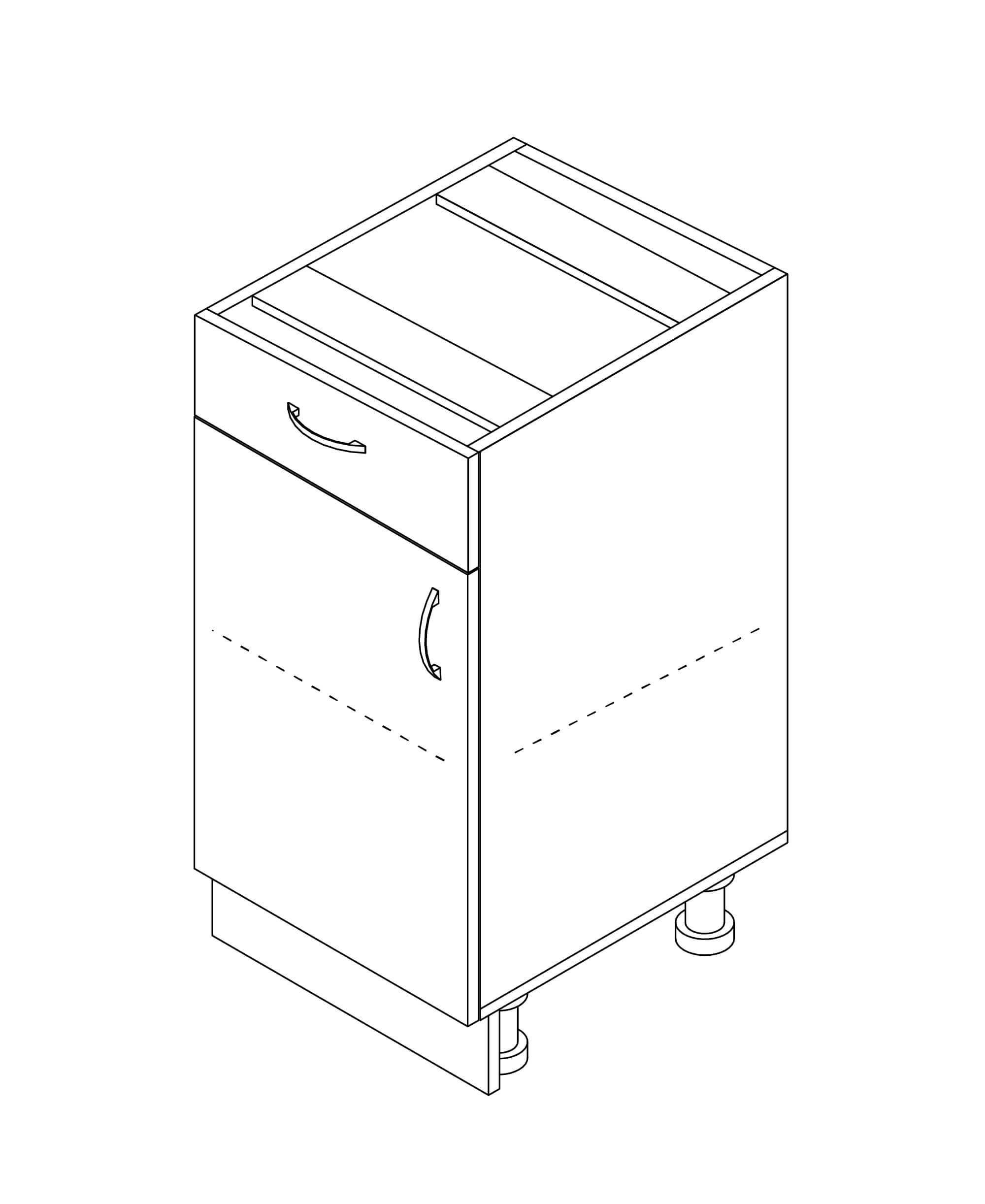 Тумба однодверна МАКСИ-МЕблі з одним ящиком без стільниці 500 Дуб сонома/Білий гладкий (70092) - фото 6 Тумба однодверна МАКСИ-МЕблі з одним ящиком без стільниці 500 Дуб сонома/Білий гладкий (70092) - фото 6