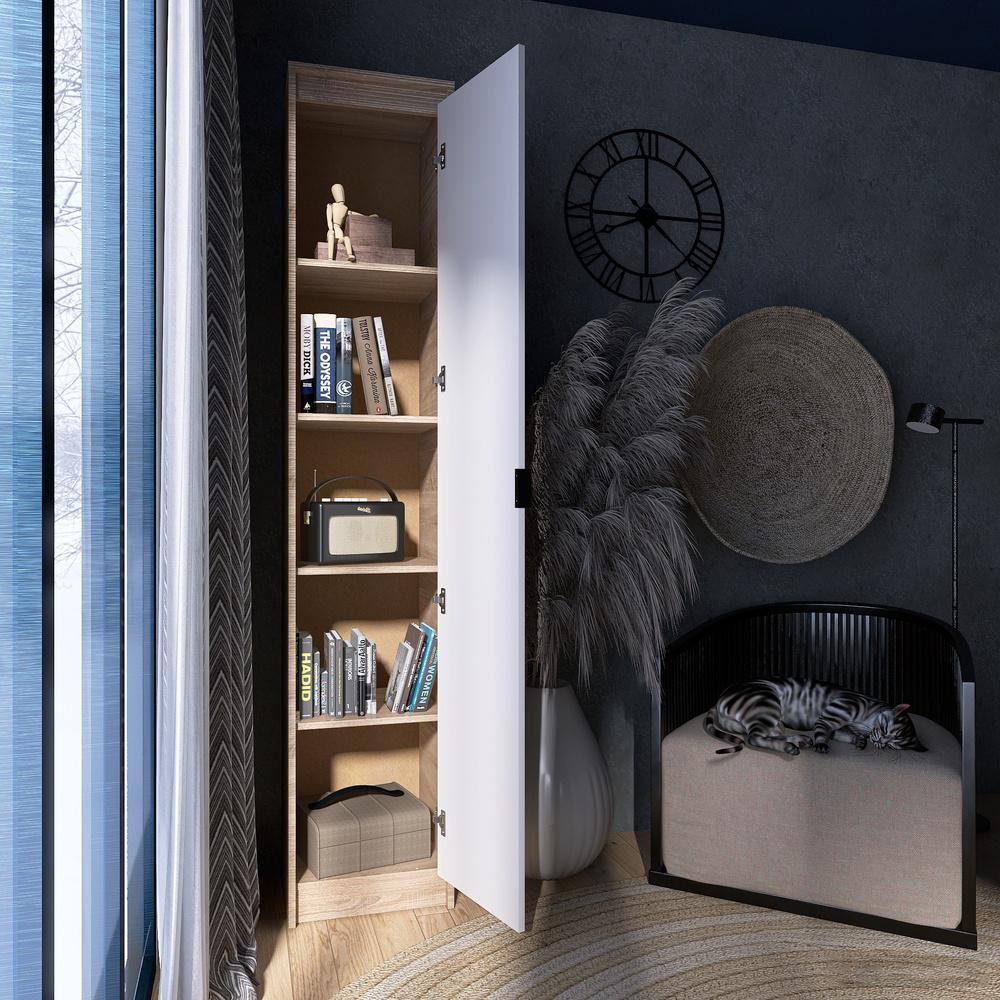 Шкаф-пенал закрытый Эверест Сити-400 204,6x40,2x38 см Дуб сонома/Белый (EVR-071094) - фото 3 Шкаф-пенал закрытый Эверест Сити-400 204,6x40,2x38 см Дуб сонома/Белый (EVR-071094) - фото 3