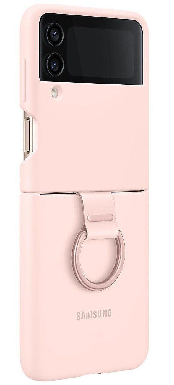 Противоударный силиконовый чехол с кольцом Silicone Cover with Ring EF-PF721TPEGUA Samsung Galaxy Z Flip4 Pink