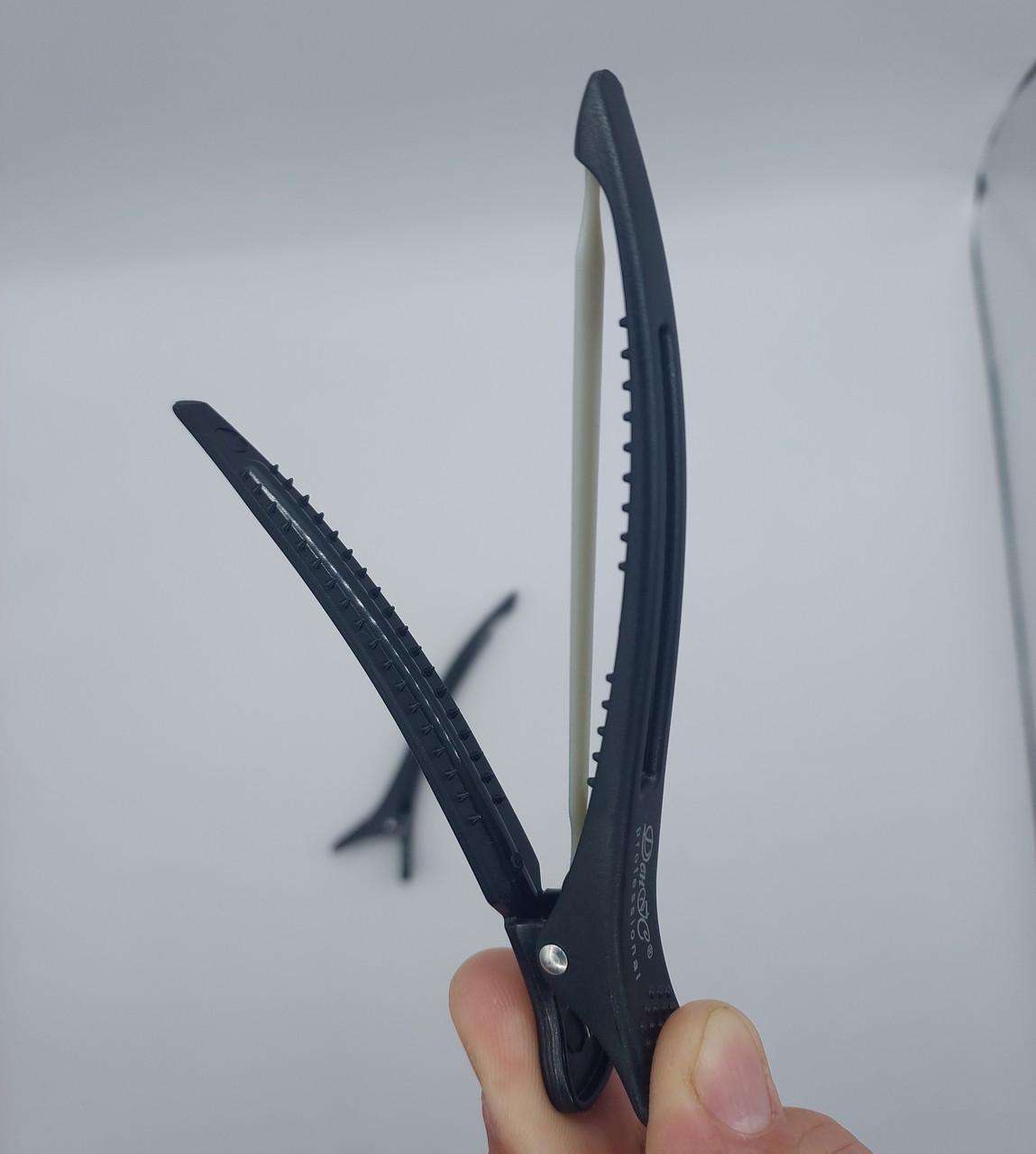 Затискач Качечка з гумкою для волосся ДенІС professional пластик 110 мм Чорний (1453071867) - фото 3 Затискач Качечка з гумкою для волосся ДенІС professional пластик 110 мм Чорний (1453071867) - фото 3