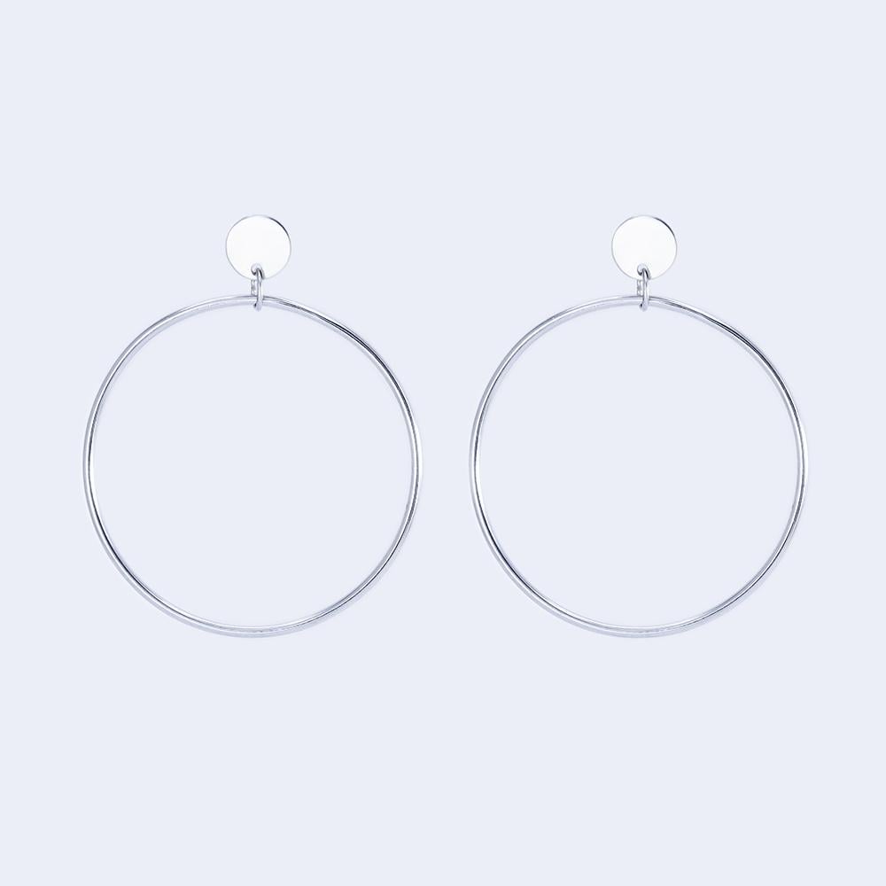 Серебряные серьги с подвесками кругами (s2-105)