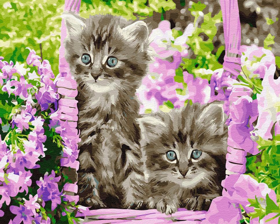 Картина по номерам Brushme "Котята в корзинке" (GX29109)