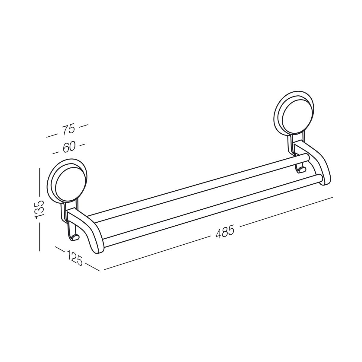 Тримач для рушників MVM BP-9 WHITE подвійний Сірий (211104) - фото 2