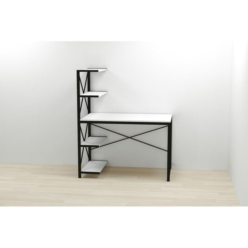 Комп'ютерний стіл Ferrum-decor Jack 120 метал/ДСП Чорний/Білий (FRD-104379)