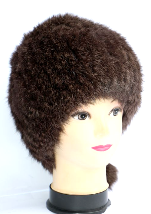 Шапка-кубанка зимняя женская из меха кролика (28293)
