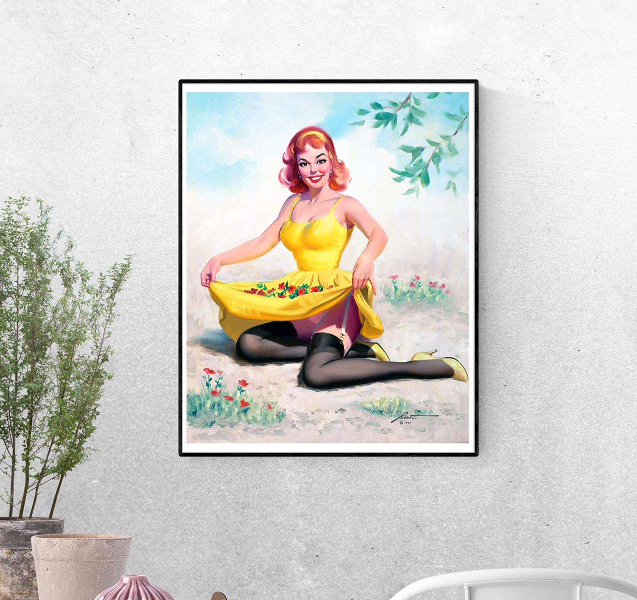 Постер Коллекционирование цветов, 1994 г. Дональд Раст формат А-1 (pin_up1740008_Poster)