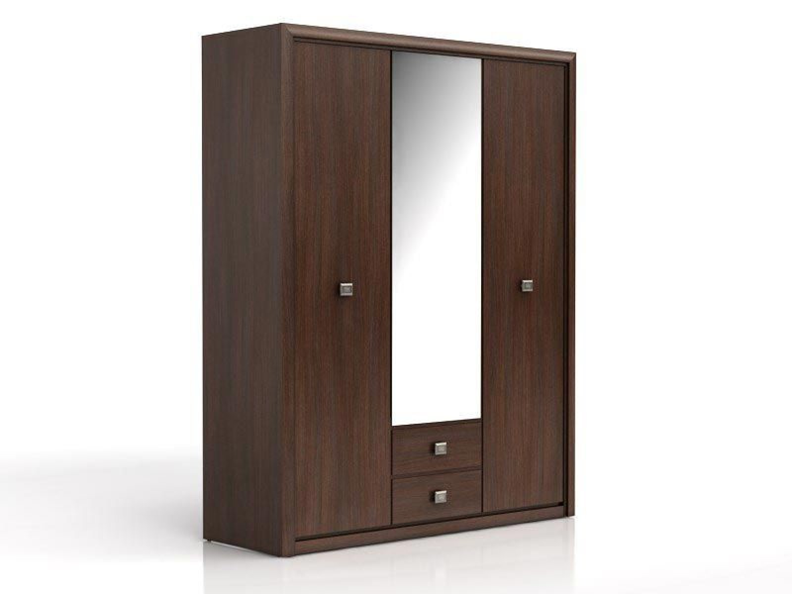 Шафа для спальні 4-дверна з дзеркалом Gerbor SZF4D2S Коен з ДСП 2140х565х1200 мм Венге (5719) - фото 3 Шафа для спальні 4-дверна з дзеркалом Gerbor SZF4D2S Коен з ДСП 2140х565х1200 мм Венге (5719) - фото 3
