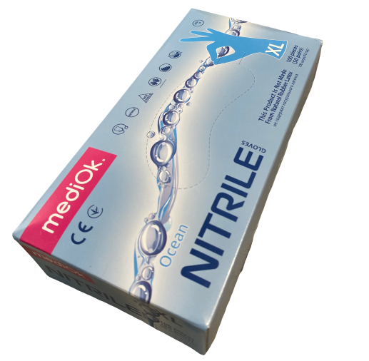 Перчатки MediOk нитриловые XL 100 шт. Голубой (6-040401) - фото 1 Перчатки MediOk нитриловые XL 100 шт. Голубой (6-040401) - фото 1