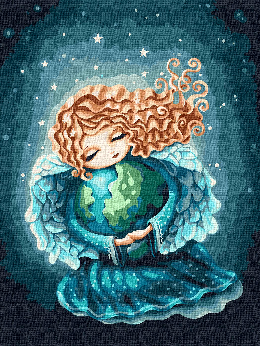 Картина по номерам Идейка Ангел земли 30x40 см без коробки (KHO5061)