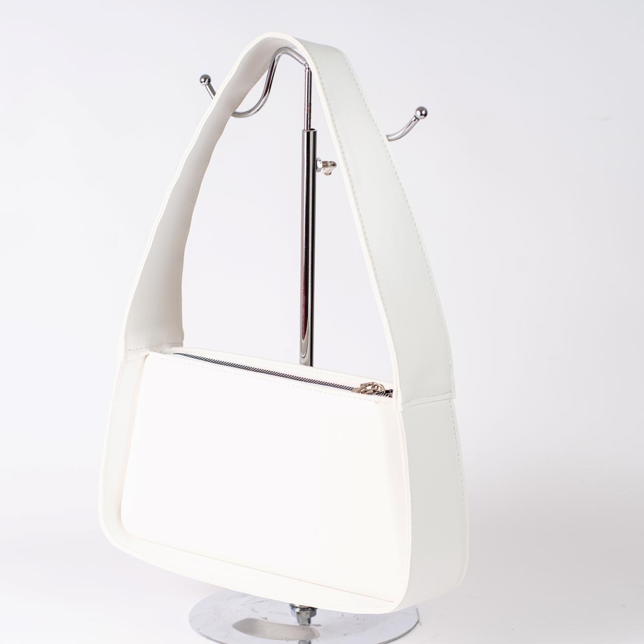 Сумка женская багет из глаткой экокожи XENIA № 24-22 из эко-кожи Белый - фото 3