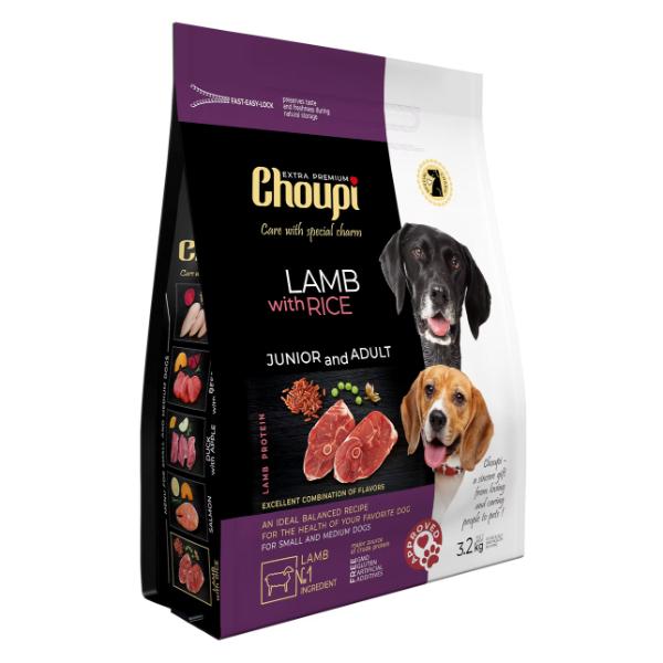 Корм для собак сухой CHOUPI для малых и средних пород ягненка с рисом 3,2 кг (000024466)