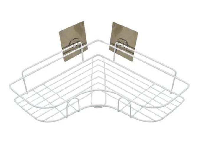 Полка в ванную комнату Stenson TD01322 металлическая угловая 26,5x26,5x9,5 см Белый (21028032) - фото 1