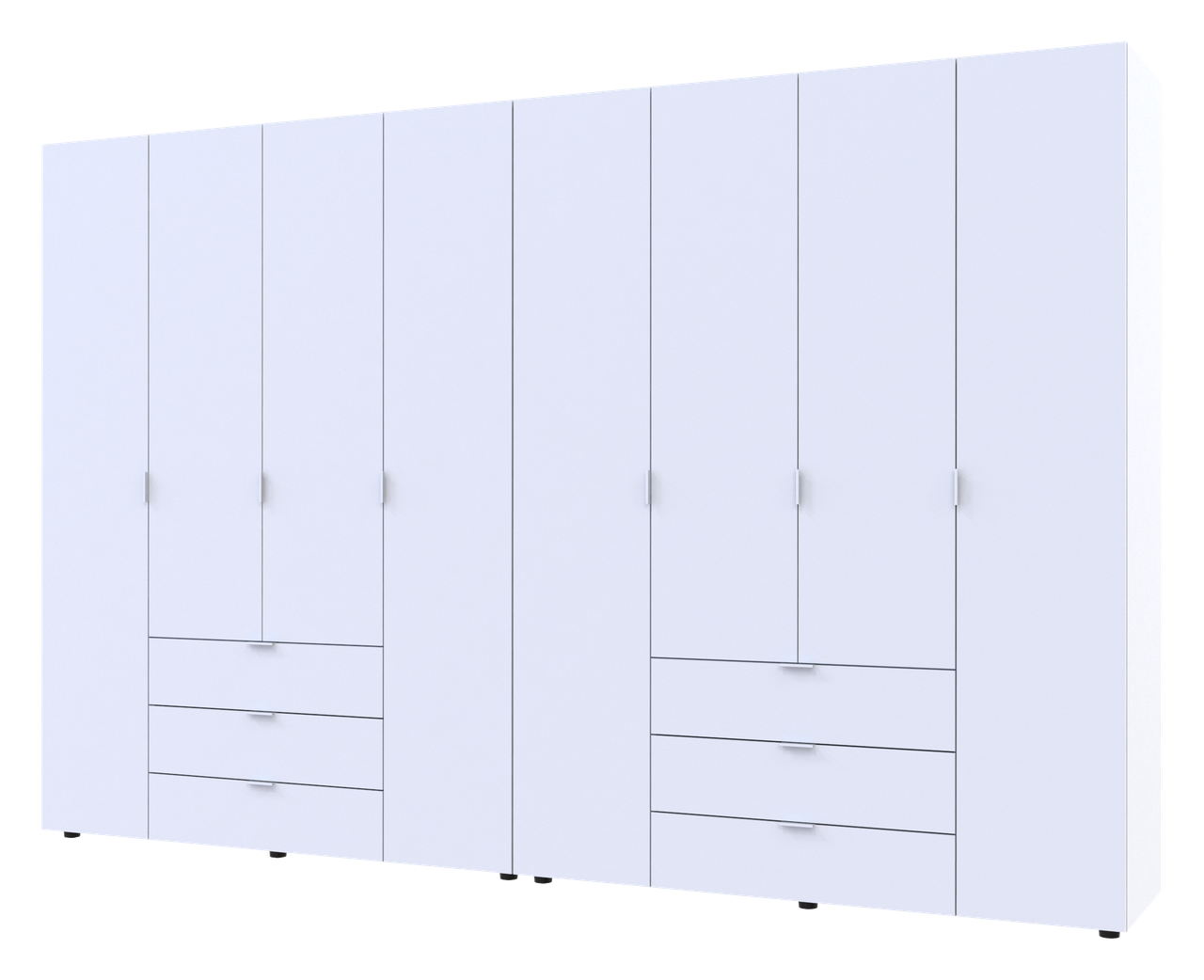 Шкаф распашный для одежды Doros Гелар 4 + 4 ДСП 310х49,5х203,4 см Белый (42002121) - фото 1