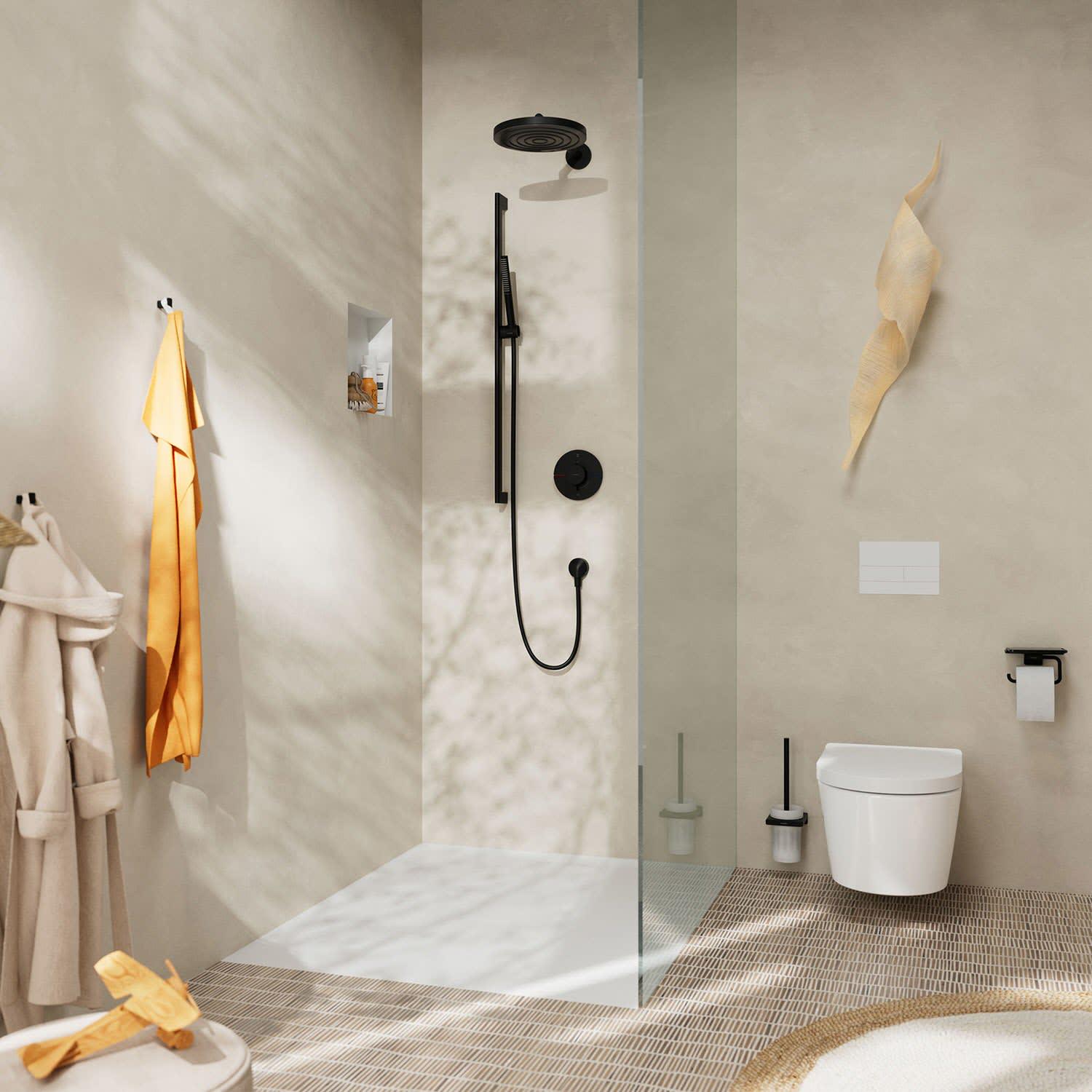 Душова лійка Hansgrohe Pulsify S 24125670 трубка 24 мм Чорний (227305) - фото 2