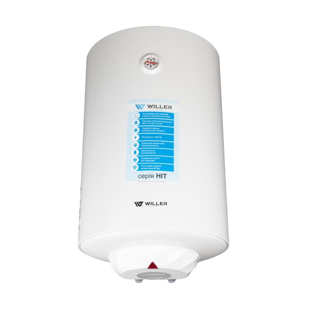 Бойлер цилиндрический вертикальный Willer HIT 1500 Вт мокрый ТЭН 100 л Белый (EV100R-HIT) Бойлер цилиндрический вертикальный Willer HIT 1500 Вт мокрый ТЭН 100 л Белый (EV100R-HIT)