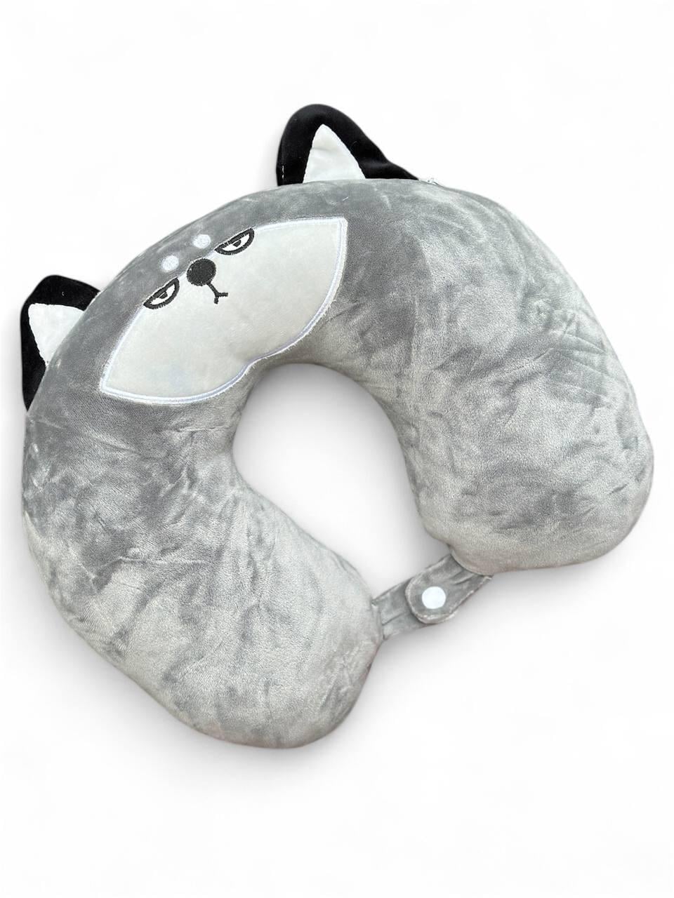 Подушка дорожная под шею 34х32х10 см Серый