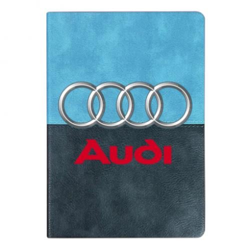 Блокнот двухцветный Audi 3D Logo в линию на 112 листов Голубой серый (16040614-70-37446)