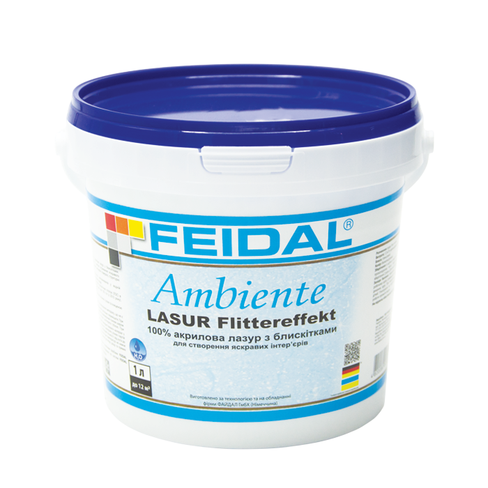 Лазурь акриловая с блестками Feidal Lasur Flittereffekt 1 л (2034870131) - фото 1 Лазурь акриловая с блестками Feidal Lasur Flittereffekt 1 л (2034870131) - фото 1