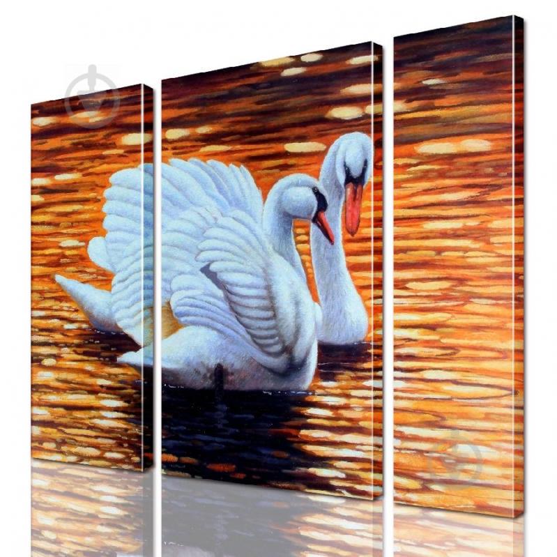Модульная картина Лебеди ADJ0075 размер 95 х 120 см