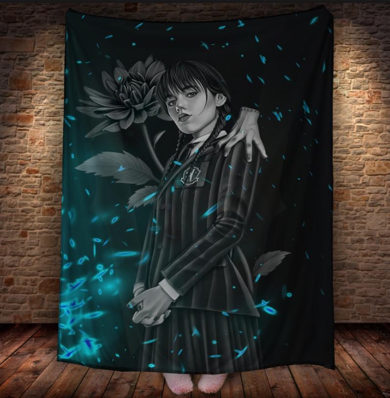 Плед с 3D принтом Уэнздей Аддамс 150х200 см (epi_1896)