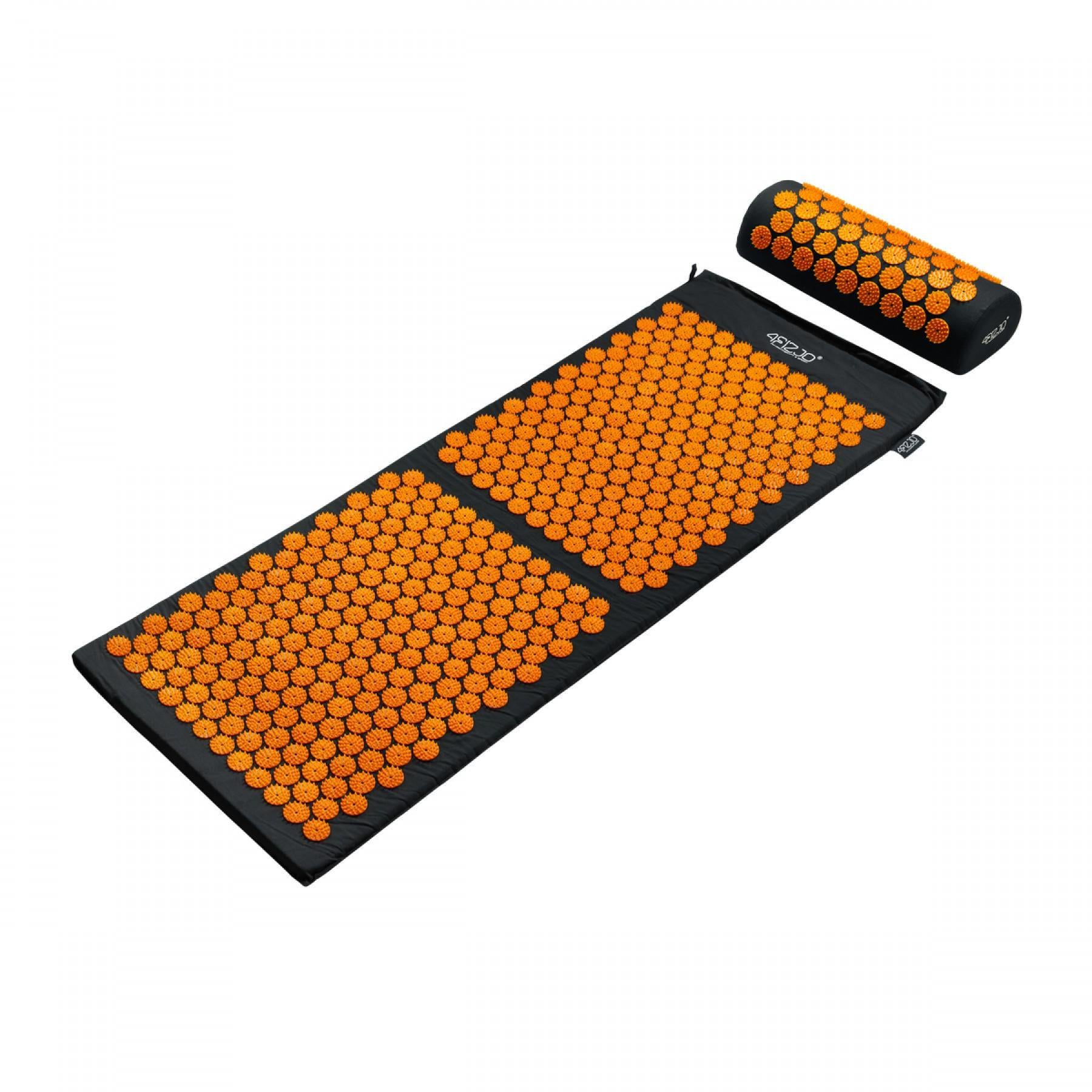 Коврик акупунктурный 4FIZJO Аппликатор Кузнецова с валиком 128x48 см Black/Orange (25803)