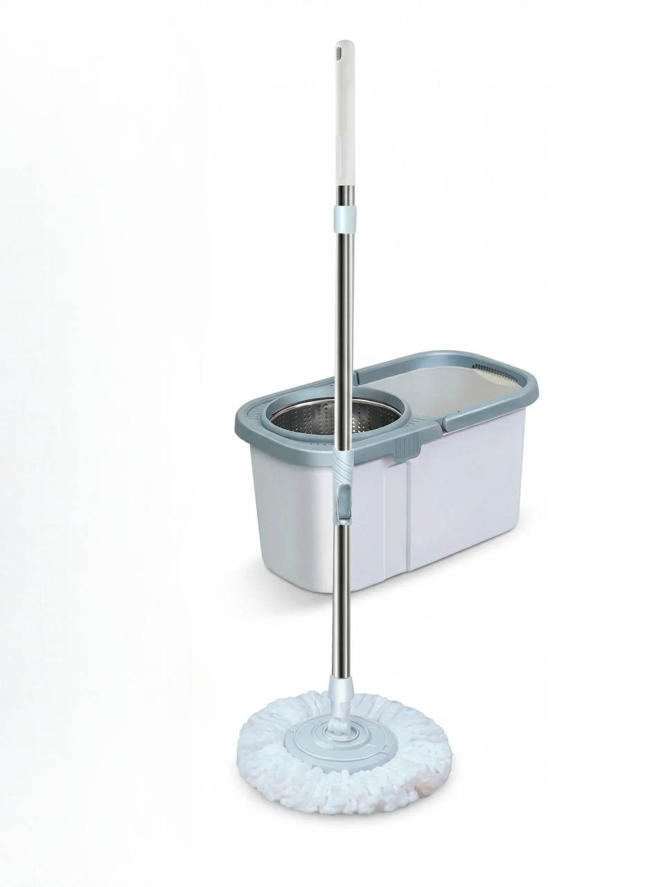 Набір для прибирання швабра з відром з автовіджимом/центрифугою 8 л Білий/Сірий (1795187598) Набір для прибирання швабра з відром з автовіджимом/центрифугою 8 л Білий/Сірий (1795187598)