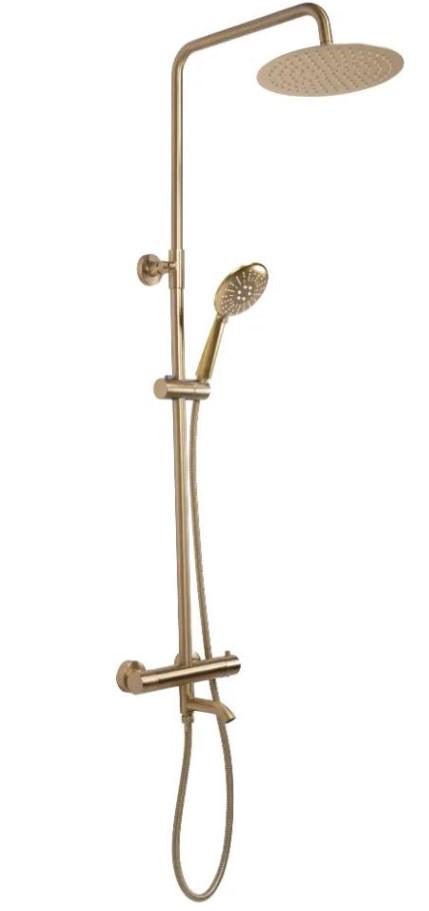 Душовий гарнітур Термостат Rea Lungo Мат Золотий (Rea-P6604)