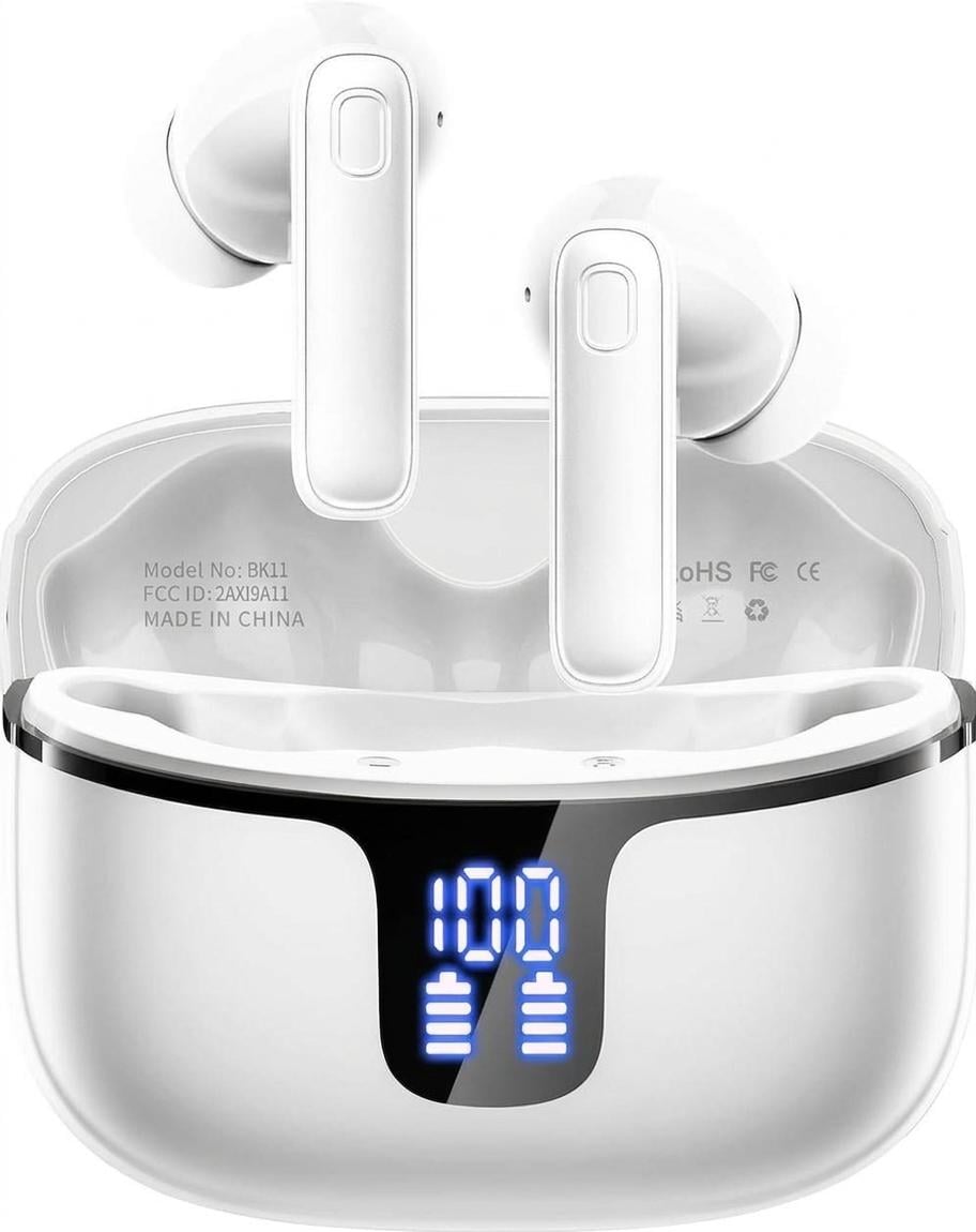 Наушники беспроводные Renimer bk11 Bluetooth 5.3 с микрофоном Enc 32 ч работы IP7 Белый