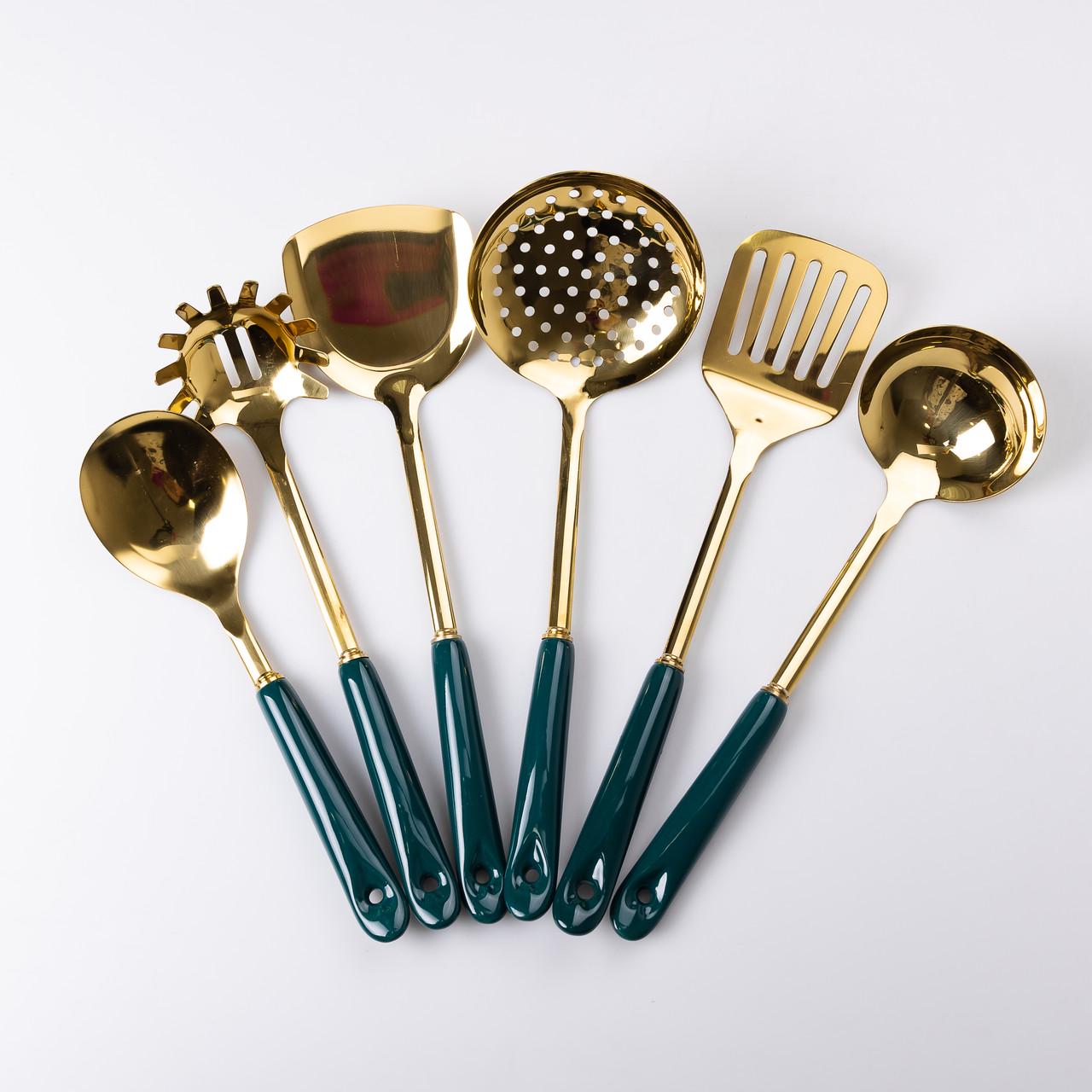 Набор кухонных принадлежностей на подставке 6 шт. Изумрудный (HP-20-67) - фото 3 Набор кухонных принадлежностей на подставке 6 шт. Изумрудный (HP-20-67) - фото 3