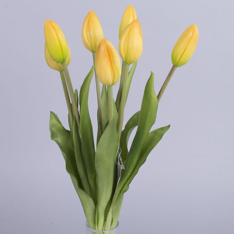 Букет Тюльпанов латекс на 7 бутонов Желтый (3708-6)