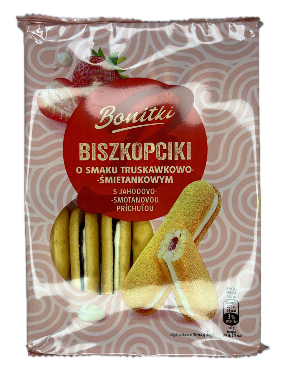 Печенье бисквитное буше Bonitki Biszkopciki Клубника 170 г