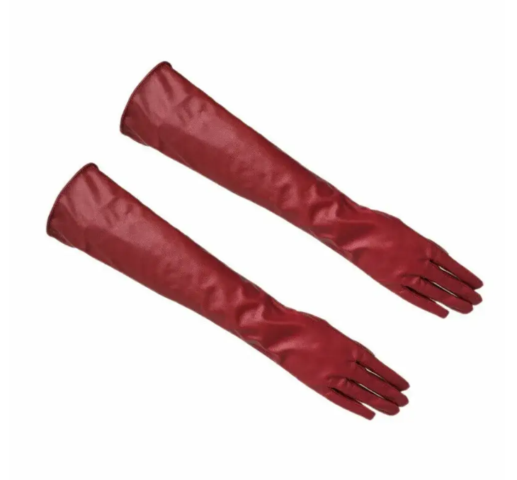 Перчатки женские высокие из экокожи L Бордовый (148500-L)