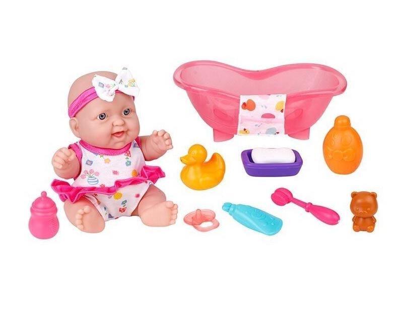 Пупс 718 C/18/2 и ванна/полотенце/купе/пискавка/24 см (24767305)