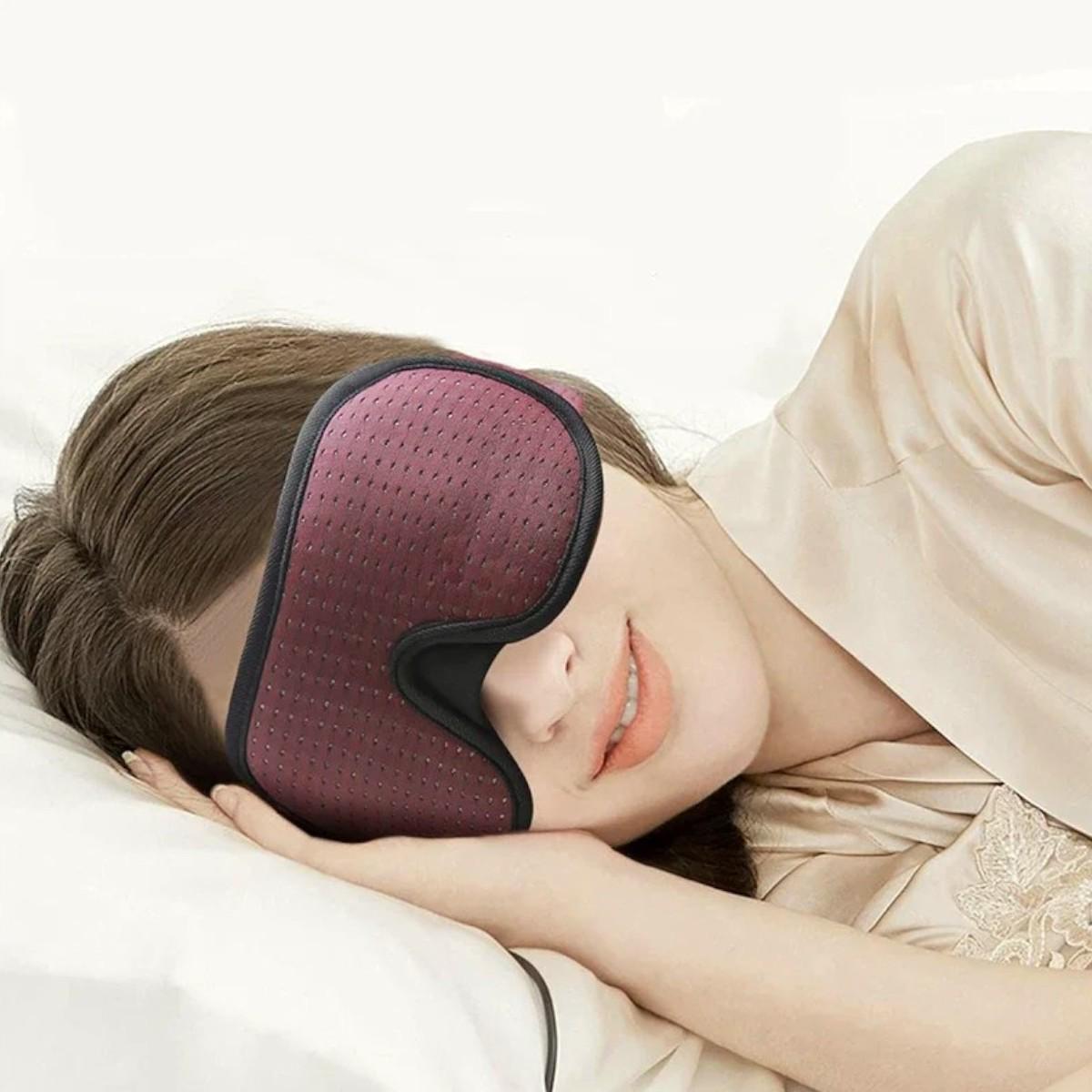 Маска для сна и отдыха Sleep Eye с дышащим эффектом 3D с берушами Бордовый - фото 6 Маска для сна и отдыха Sleep Eye с дышащим эффектом 3D с берушами Бордовый - фото 6