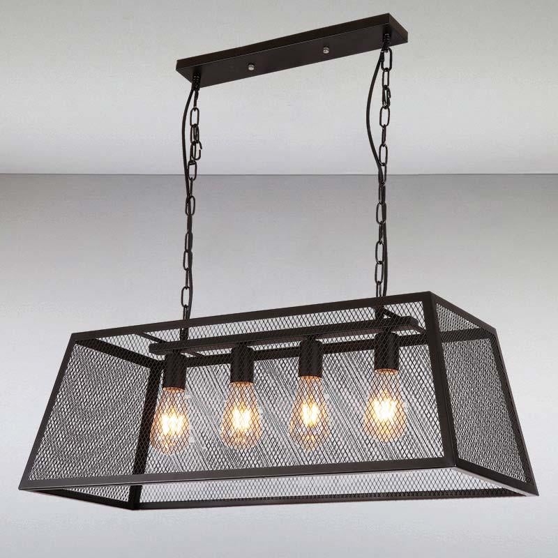 Люстра подвесная лофт Light House LS-13980/4 BK на четыре лампы Черный
