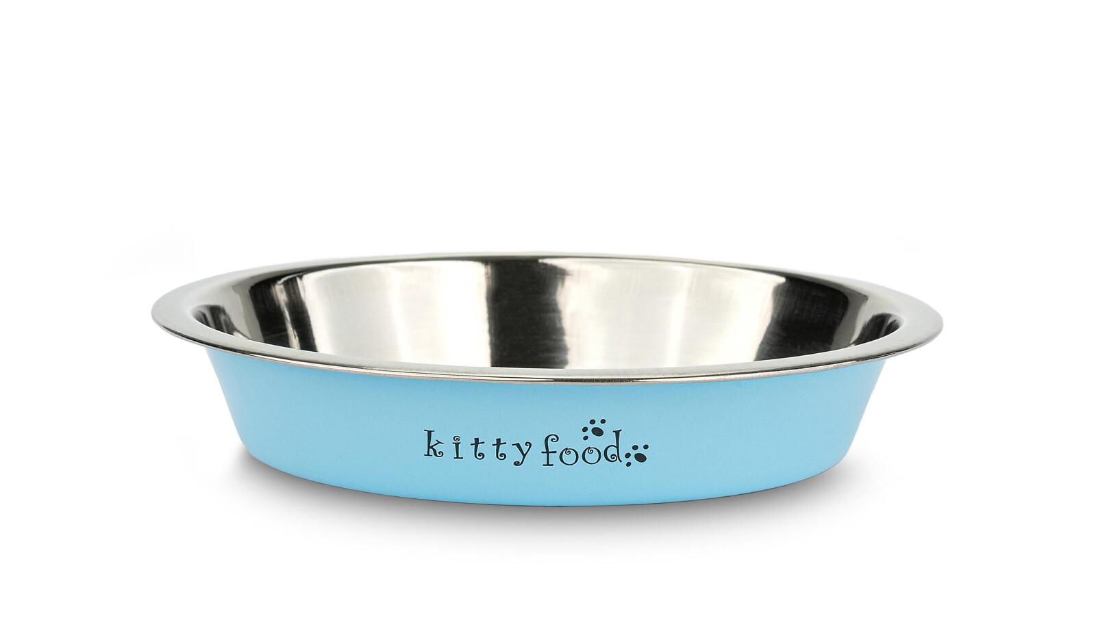 Миска для тварин Happet металева Kitty food 15 см Блакитний (5907708632500)