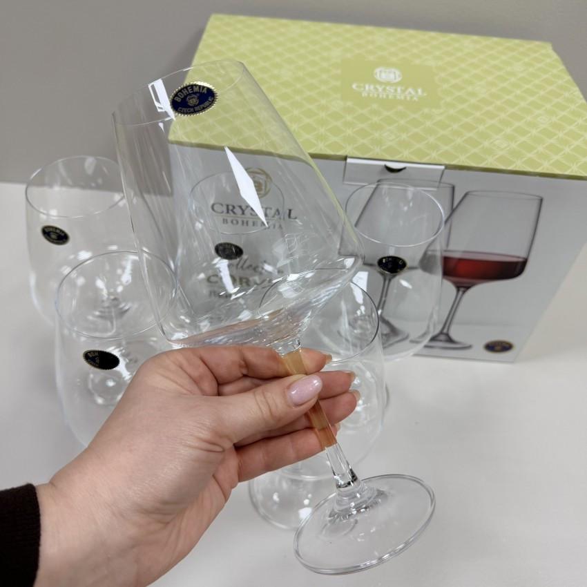 Набір келихів для вина Corvus Crystal Bohemia b1SC69/570 6 шт. 570 мл 22,5х11,5 см (2818101290) - фото 4 Набір келихів для вина Corvus Crystal Bohemia b1SC69/570 6 шт. 570 мл 22,5х11,5 см (2818101290) - фото 4