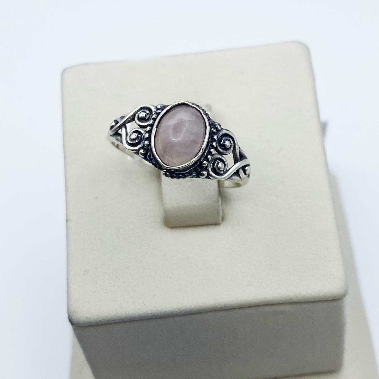 Кольцо серебряное с розовым кварцем р. 18,5 2,25 г (2036525181)