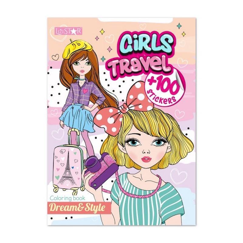 Раскраска детская Апельсин Girls Travel 24 страниц от 3 лет (RN-250-N-1565)