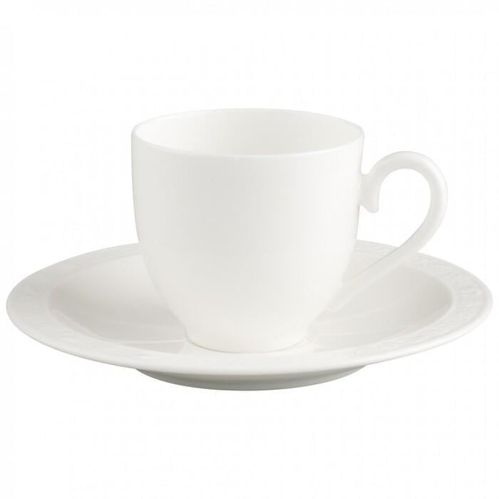 Чашка для еспресо Villeroy & Boch Pearl Кавова пара 0,10 л White (2475542)