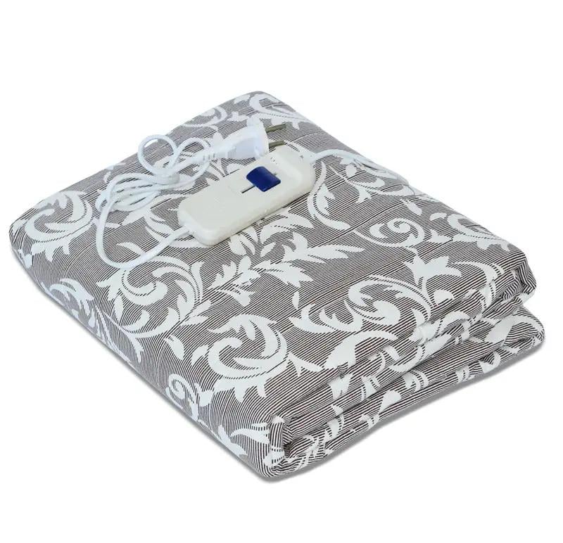 Электропростынь двуспальная Трио 150х120 см Коричневый в полоску с цветами (1007884-Other-6)