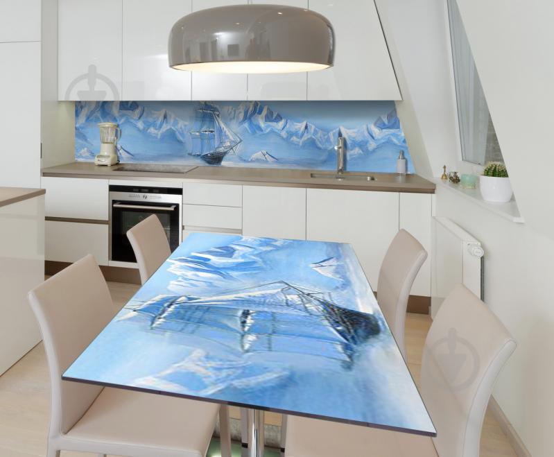 Наклейка виниловая на стол Zatarga  "Ледяное Море Корабль" 600х1200 мм Z181732st