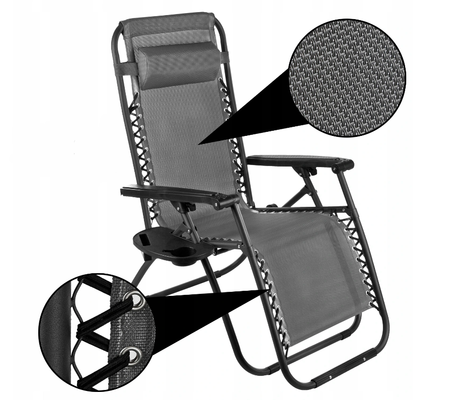 Шезлонг лежак розкладне крісло пляжне Zero Gravity автоматичне XY-149A - фото 5 Шезлонг лежак розкладне крісло пляжне Zero Gravity автоматичне XY-149A - фото 5