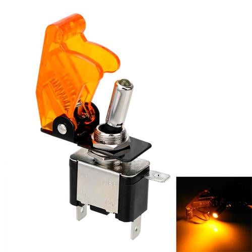 Перемикач тумблер вимикач живлення 12В 20А LED жовте підсвічування Yellow (877459) - фото 3