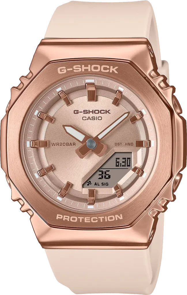 Наручные часы женские Casio G-Shock GM-S2110PG-4AER ударопрочные с водозащитой 200 м и розовым циферблатом Наручные часы женские Casio G-Shock GM-S2110PG-4AER ударопрочные с водозащитой 200 м и розовым циферблатом