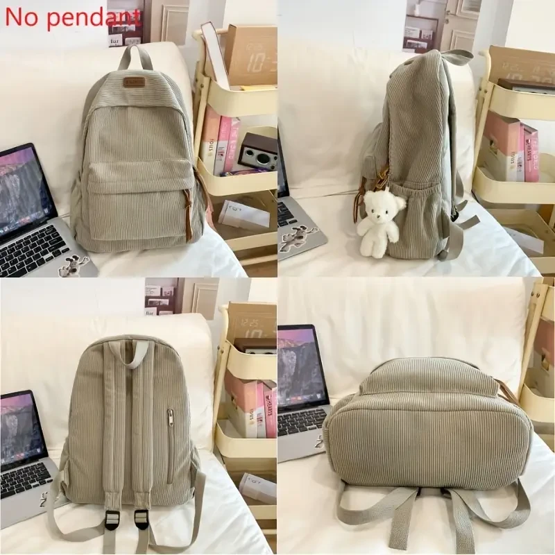 Рюкзак з брелком-медведиком вельветовий (Р-007) - фото 10 Рюкзак з брелком-медведиком вельветовий (Р-007) - фото 10